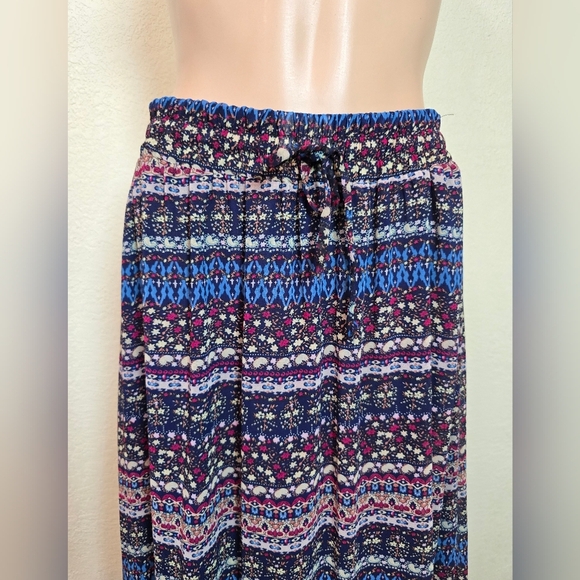 Imaginary Voyage Multicolor Tiered Boho Peasant Lined Maxi Skirt Size Large - Picture 2 of 14